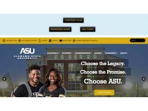 Alabama State University's official website homepage screenshot