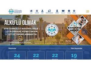Alanya Alaaddin Keykubat Üniversitesi's official website homepage screenshot