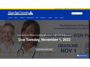 Albany State University's official website homepage screenshot