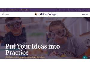 Albion College's official website homepage screenshot