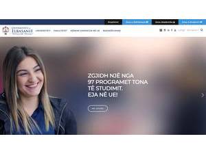 Aleksander Xhuvani University of Elbasan's official website homepage screenshot