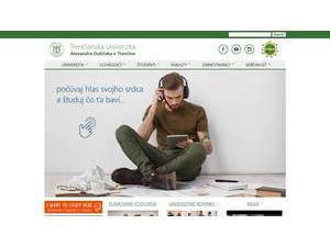 Alexander Dubček University of Trenčín's official website homepage screenshot