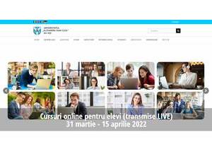 Alexandru Ioan Cuza University of Iași's official website homepage screenshot