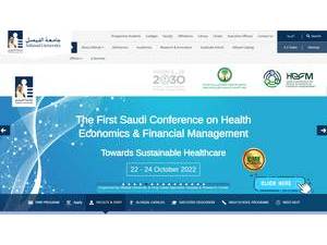 Alfaisal University's official website homepage screenshot