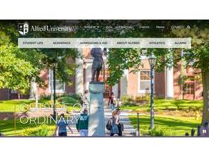 Alfred University's official website homepage screenshot