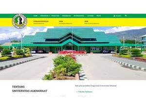 Alkhairaat University's official website homepage screenshot