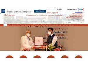 All India Institute of Medical Sciences Delhi's official website homepage screenshot