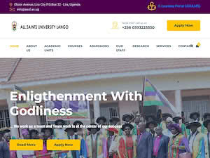 All Saints University Lango's official website homepage screenshot