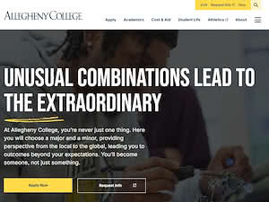 Allegheny College's official website homepage screenshot
