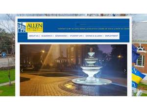 Allen University's official website homepage screenshot