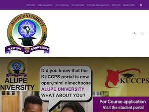 Alupe University's official website homepage screenshot