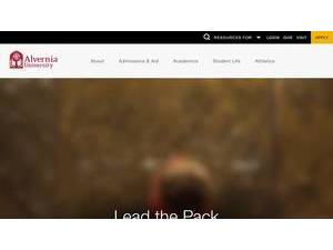 Alvernia University's official website homepage screenshot