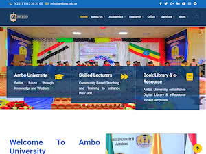 Ambo University's official website homepage screenshot