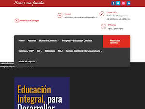 American College University's official website homepage screenshot