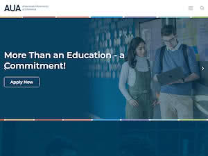American University of Armenia's official website homepage screenshot