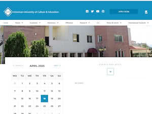 American University of Culture and Education's official website homepage screenshot