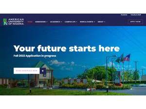 American University of Nigeria's official website homepage screenshot