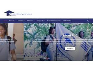 American University of the Caribbean's official website homepage screenshot