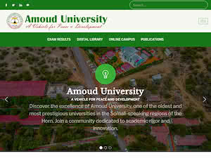Amoud University's official website homepage screenshot