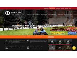 Anadolu University's official website homepage screenshot