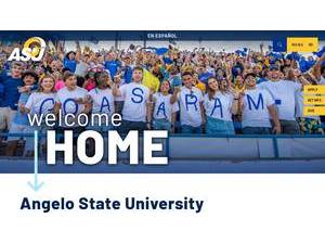 Angelo State University's official website homepage screenshot