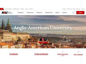 Anglo-americká vysoká škola's official website homepage screenshot