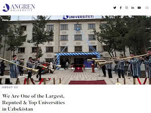 Angren Universiteti's official website homepage screenshot