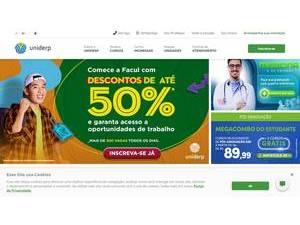 Anhanguera-Uniderp University's official website homepage screenshot
