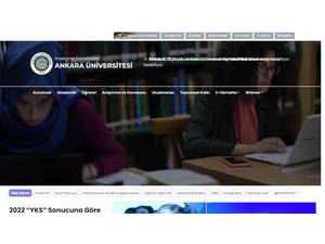 Ankara University's official website homepage screenshot