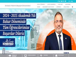 Ankara Yildirim Beyazit Üniversitesi's official website homepage screenshot