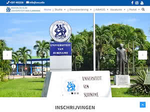 Anton de Kom Universiteit van Suriname's official website homepage screenshot