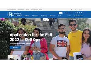 Antonine University's official website homepage screenshot