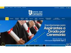 Antonio José Camacho University Institute's official website homepage screenshot