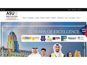 Applied Science University's official website homepage screenshot