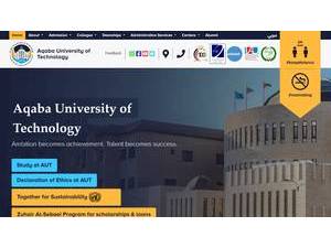 Aqaba University of Technology's official website homepage screenshot