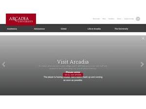 Arcadia University's official website homepage screenshot
