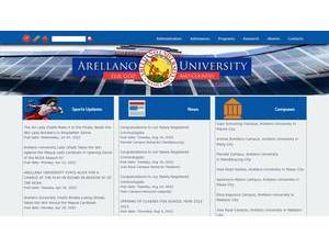 Arellano University's official website homepage screenshot