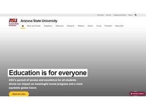 Arizona State University's official website homepage screenshot