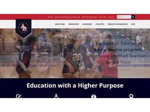 Arlington Baptist University's official website homepage screenshot