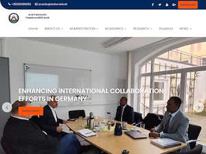 Arsi University's official website homepage screenshot