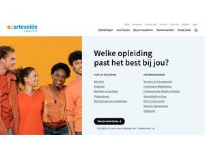 Arteveldehogeschool's official website homepage screenshot