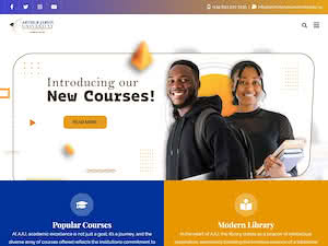 Arthur Jarvis University's official website homepage screenshot