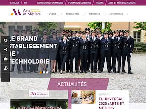 Arts et Métiers ParisTech's official website homepage screenshot
