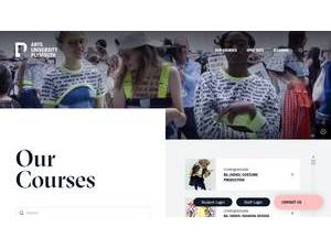 Arts University Plymouth's official website homepage screenshot