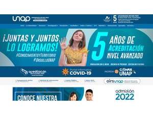 Arturo Prat University's official website homepage screenshot