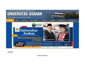 Asahan University's official website homepage screenshot
