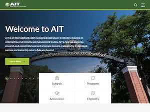 Asian Institute of Technology's official website homepage screenshot