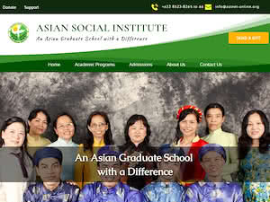 Asian Social Institute's official website homepage screenshot