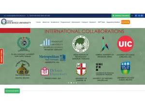 Assam Don Bosco University's official website homepage screenshot