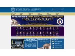 Ateneo de Naga University's official website homepage screenshot